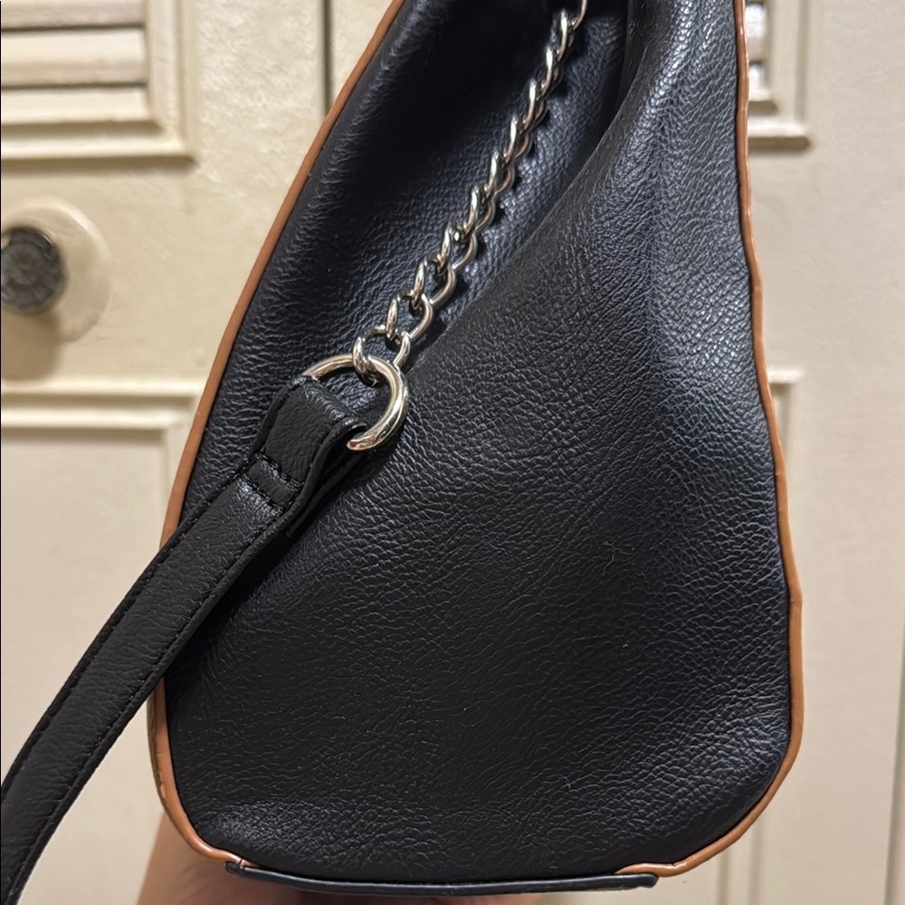 Nine West 🤍 NWOT- Brown and White Leather Handbag with Shoulder Strap - Picture 4 of 6